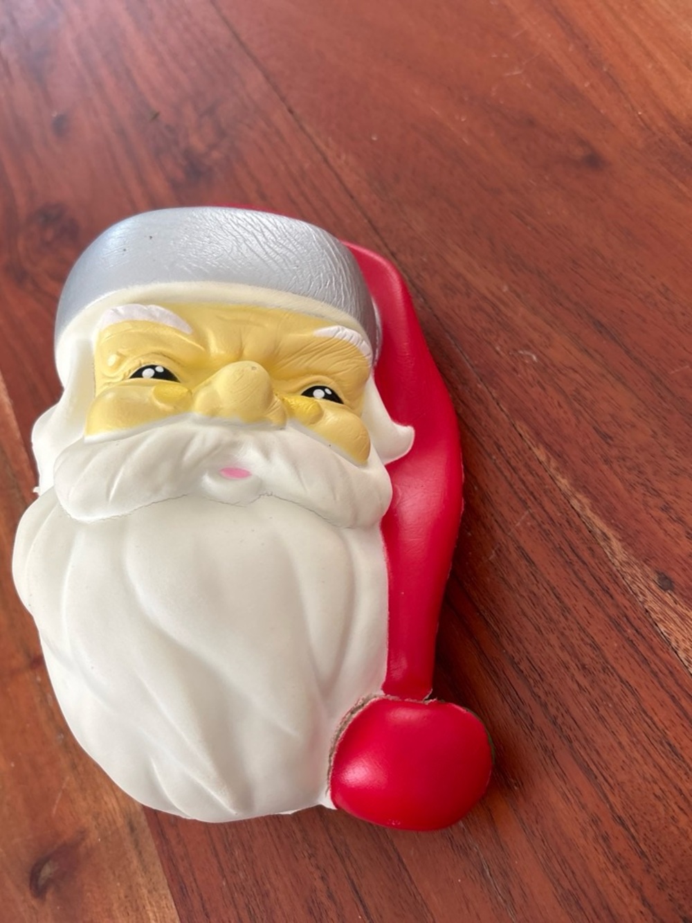 Festive Red & White Santa Head holiday squishy